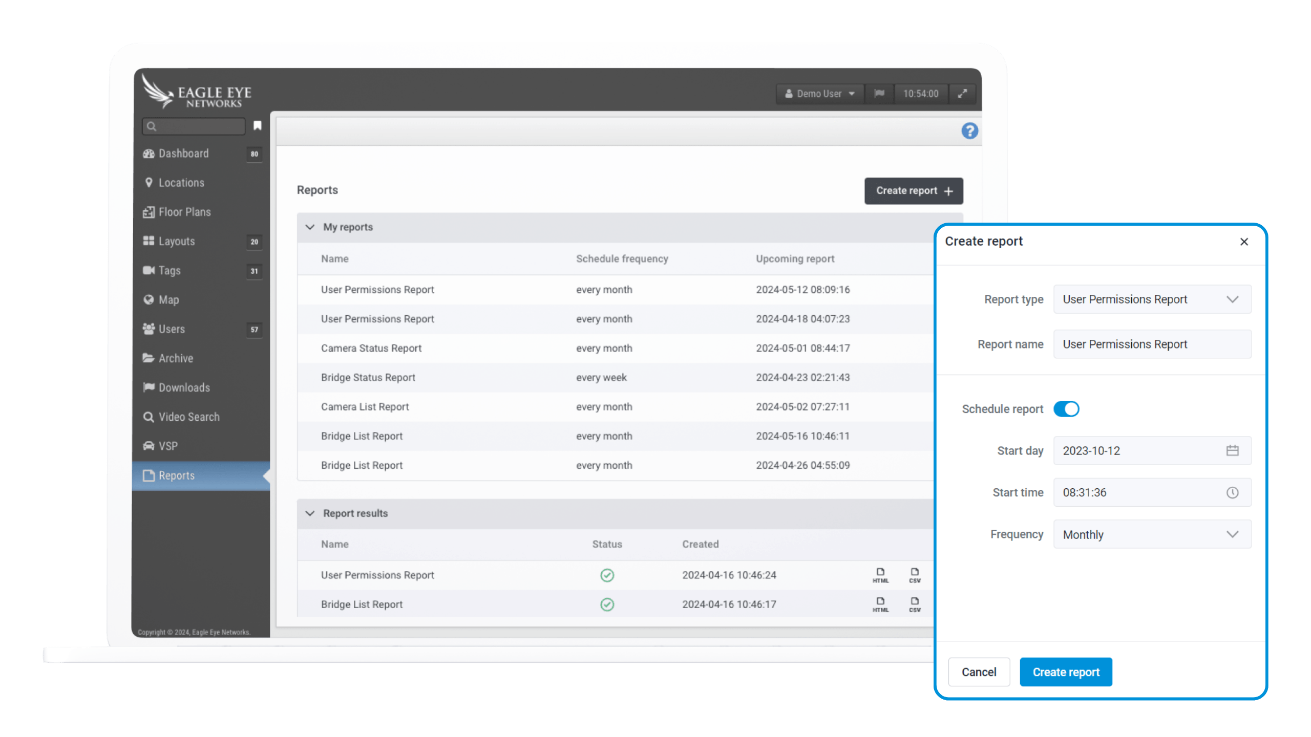 Eagle Eye Cloud VMS Reports